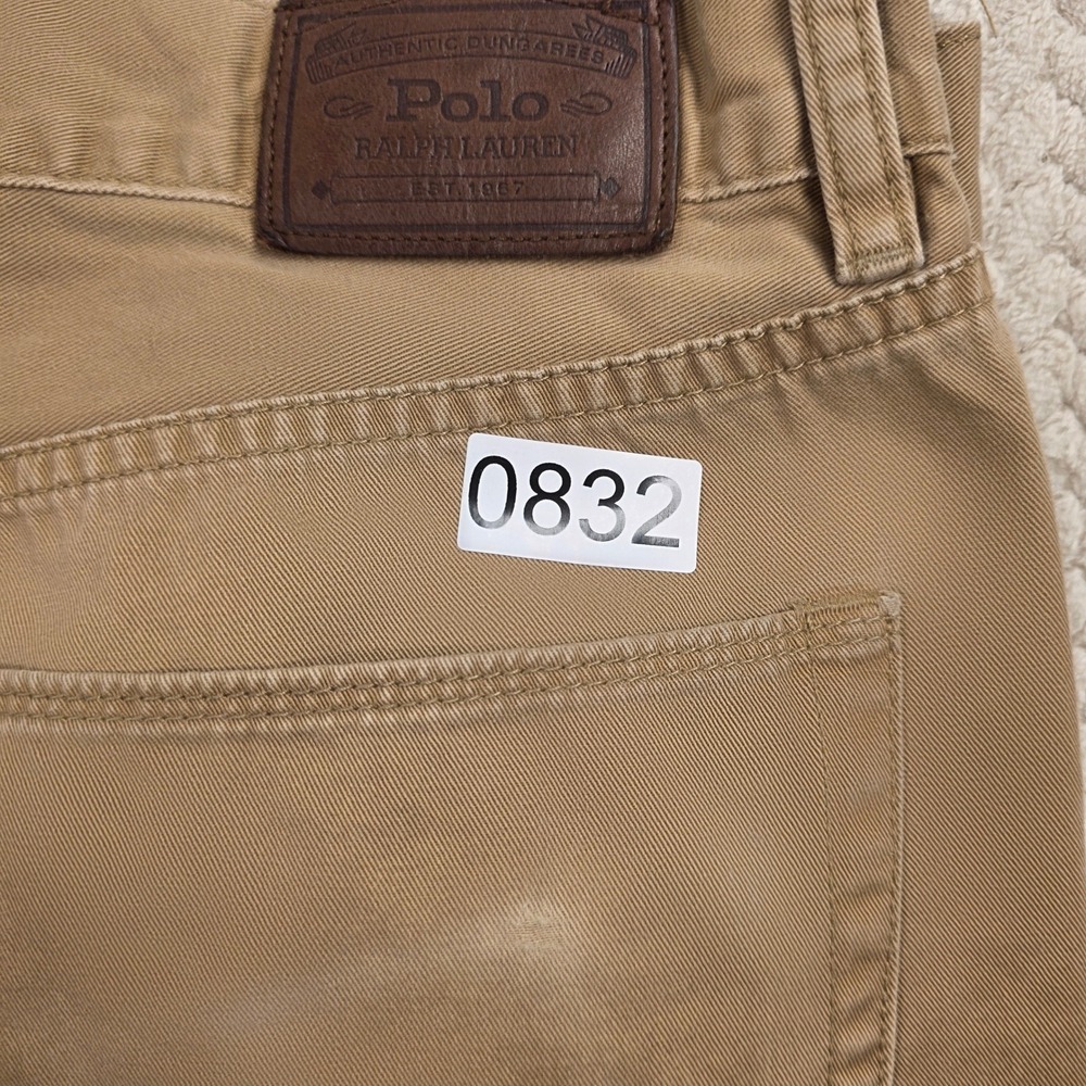 Polo Ralph Lauren Straight‎ 650 Pants Men's 38x32 Tan Flat Front Embroidered - Picture 10 of 10
